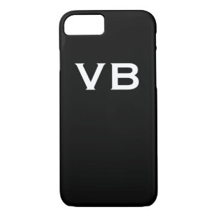Case-Mate iPhone Case Initiales noires et blanches simples de monogramme