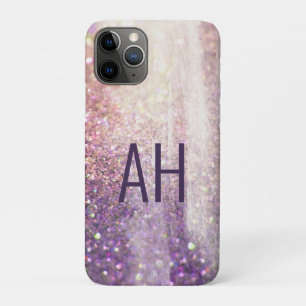 Case-Mate iPhone Case Initiales pourpres de la parties scintillant rose 