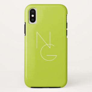 Case-Mate iPhone Case Initiales superposées Modern 2   Vert Citron