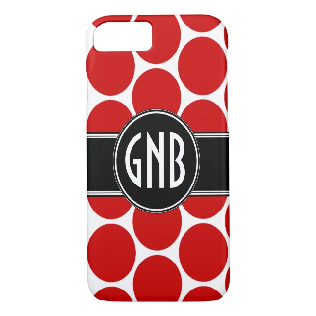 COQUES Case-Mate iPhone INITIATIVES DE MONOGRAM POIS ROUGE (Dos)
