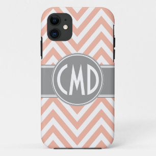 COQUES POUR iPhone INITIATIVES MONOGRAMMES ORANGE CHEVRON