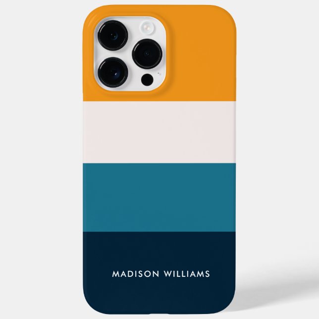 Coques Case-Mate iPhone Inscription modifiable Colorblock Bande horizontal (Verso)