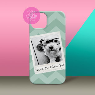 Coques Pour iPhone Instagram Photo Retro frame Custom Text Mint Green