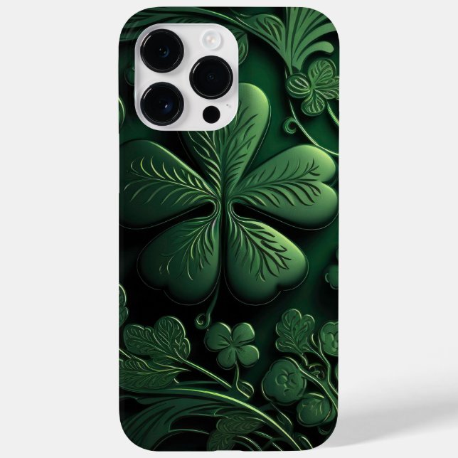 COQUES Case-Mate iPhone INTRIQUER LES SHAMROCKS IRLANDAIS VERTS SOMBRES (Verso)