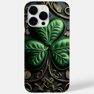 COQUE POUR POUR iPhone 14 PRO MAX INTRIQUER LES SHAMROCKS IRLANDAIS VERTS SOMBRES