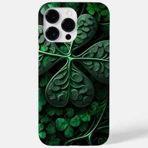 COQUE POUR POUR iPhone 14 PRO MAX INTRIQUER LES SHAMROCKS IRLANDAIS VERTS SOMBRES