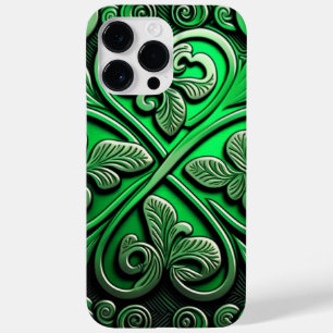 COQUE POUR POUR iPhone 14 PRO MAX INTRIQUER LES SHAMROCKS IRLANDAIS VERTS SOMBRES