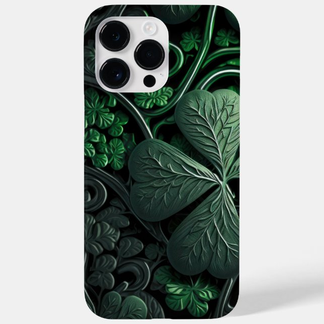COQUES Case-Mate iPhone INTRIQUER LES SHAMROCKS IRLANDAIS VERTS SOMBRES (Verso)