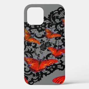 Case-Mate iPhone Case iPhone 12 ORANGE BUTTERFLIES ANTIQUE LACE NOIRE