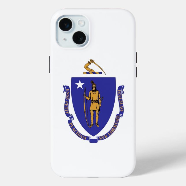 Coques Case-Mate iPhone iPhone 15 Plus Coque-Mate, drapeau du Massachusett (Verso)