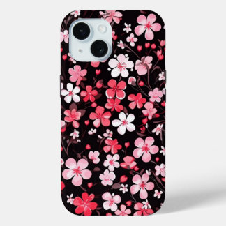 Coque Pour iPhone 15 iPhone 15 Téléphone Boîtier Cherry Blossom Floral