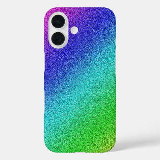 Coques iPhone 16 iPhone 16 Enveloppe Arc-en-ciel brillant Glitzer B