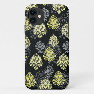 Coque iPhone 11 iPhone 5 coque-Citron et damassé noire