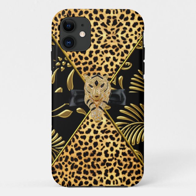 Coques Case-Mate iPhone iPhone 5 Coque-Mate Gold Black Leopard (Dos)