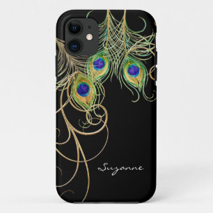 Case-Mate iPhone Case IPhone 5 Modern Peacock Feathers Gold Swirl Name