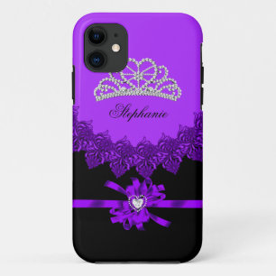 Etui iPhone Case-Mate iPhone 5 Princesse Silver Tiara violet bejeweled
