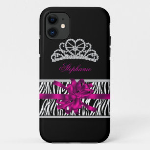 Etui iPhone Case-Mate iPhone 5 Tiara Princesse Argent Zebré Rose