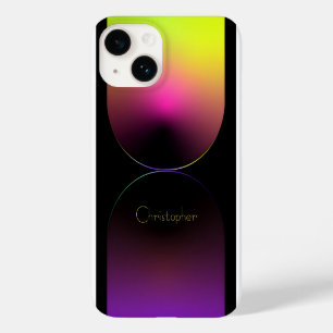 Coque Pour iPhone 14 Iphone à texture radiale jaune personnalisée 15