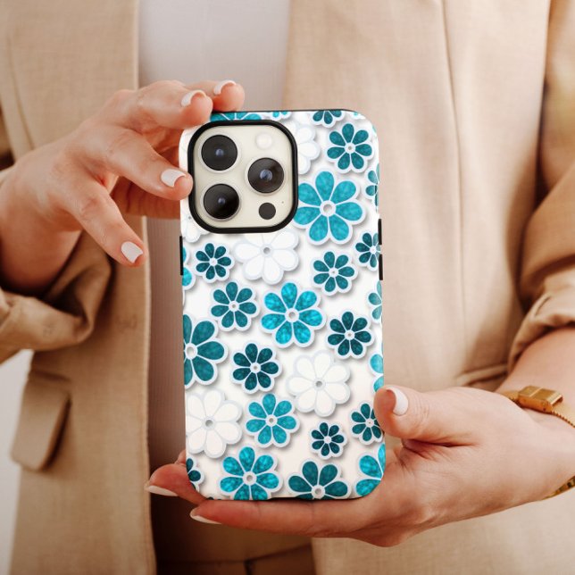 Coques Case-Mate iPhone Iphone bleu blanc Hippie | 60s Hippie iPhone 13 (Créateur téléchargé)