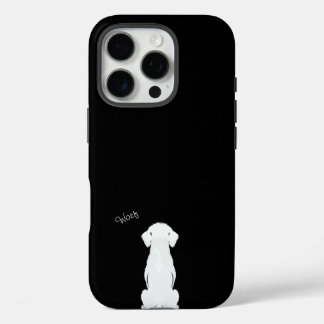 Coques iPhone 16 Pro Iphone case black with dog silhouette