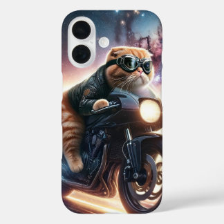 COQUES iPhone 16  IPHONE CASE CAT ON MOTORCYCLE