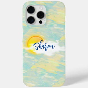 Coque iPhone 15 Pro Max iPhone/coque ipad Jaune et Aqua Marine