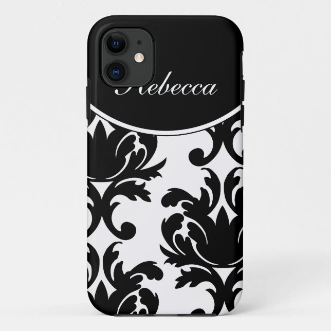 Coques Case-Mate iPhone iPhone de monogramme de damassé 5 cas (Dos)