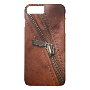 Etui iPhone Case-Mate iPhone : fermeture éclair de blouson en cuir marro