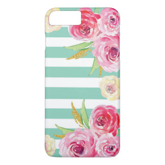 Coque iPhone 8 Plus/7 Plus iPhone floral de motif d'aquarelle Girly 8/7 cas