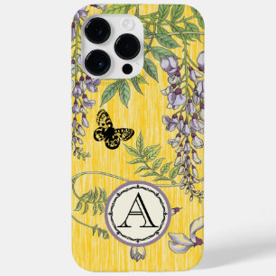 Coque Pour Pour iPhone 14 Pro Max Iphone Monogram Lilac et Jaune Vintage Wistria