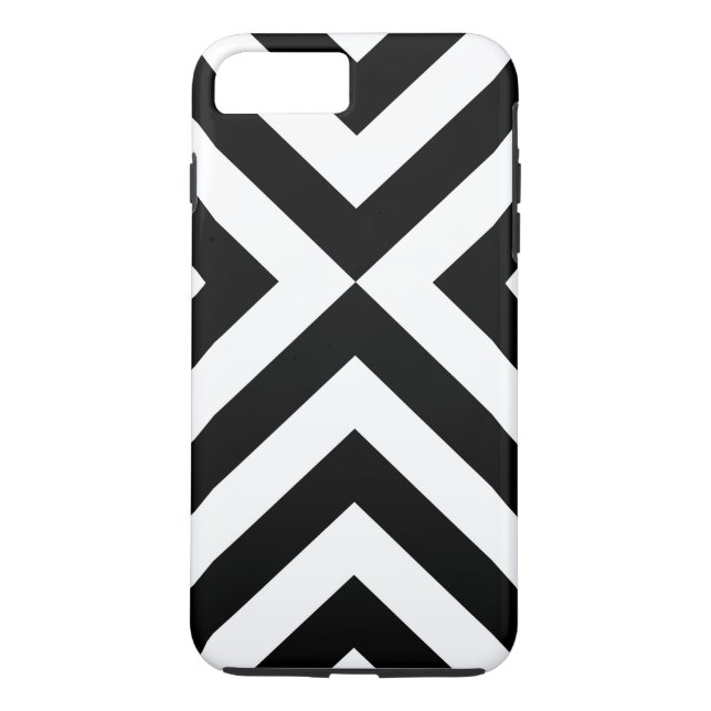 Coques Case-Mate iPhone iPhone noir et blanc de chevrons 8/7 cas dur plus (Dos)