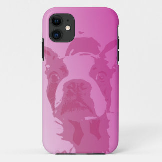 Coque iPhone 11 iPhone rose 5 de Boston Terrier