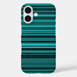 Coques iPhone 16 iPhone turquoise Black Stripes