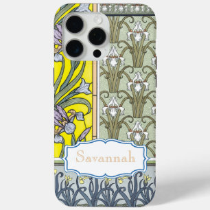 Coque iPhone 15 Pro Max Iphone Vintage Iris Motif personnalisé