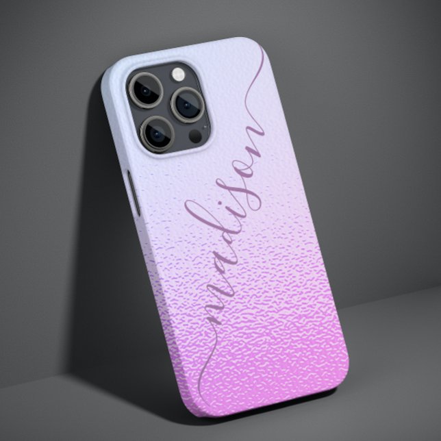 Coques Case-Mate iPhone Iridescente Girly rose Shimmer Nom personnalisé (Créateur téléchargé)