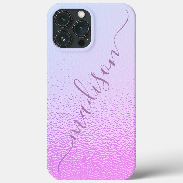 Coques Case-Mate iPhone Iridescente Girly rose Shimmer Nom personnalisé (Verso)