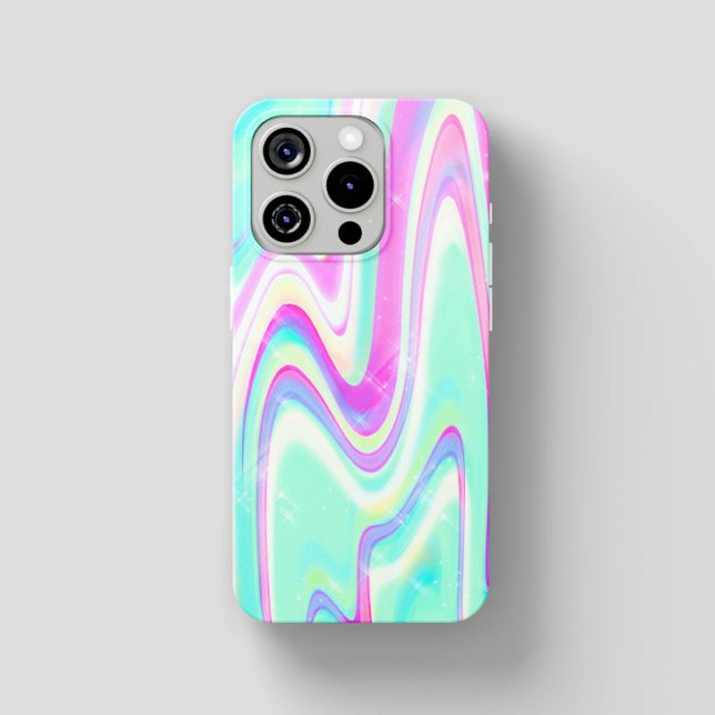 Coques Case-Mate iPhone Iridescente Holographique Liquide Swirl (Créateur téléchargé)