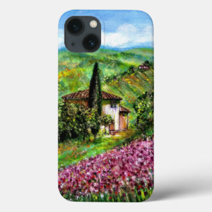 iPhone 13 Case IRISES EN Toscane, Champs de fleurs violettes pays