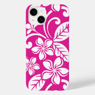 Coque Pour iPhone 14 ISLAND PLUMERIA (ROSE CHAUDE) Coque-coque iphone M
