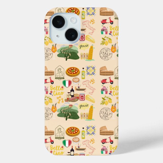 Coques Case-Mate iPhone Italie Symboles Amateurs de voyage (Verso)