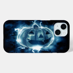 Coque Pour iPhone 15 jack-o-lanterne sous la pluie