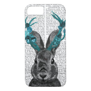 Coque iPhone 7 Jackalope avec Antlers Turquoise