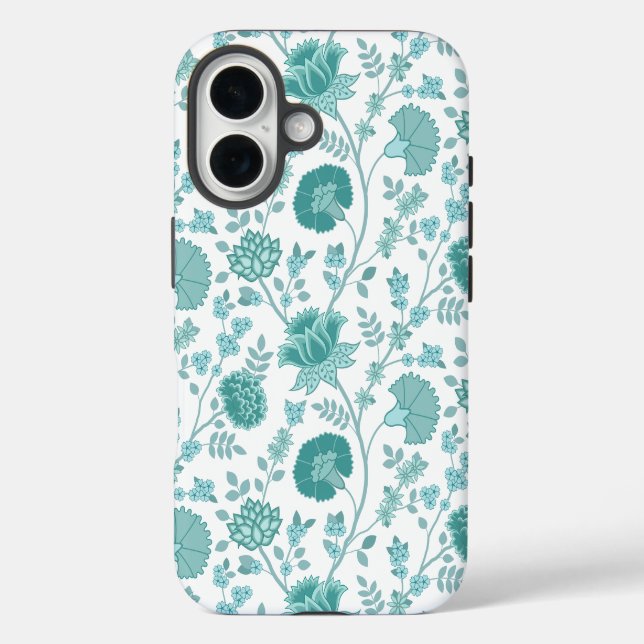 Coques Case-Mate iPhone Jacobean Floral Big Motif Tee sur blanc (Verso)