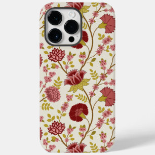 Coque Pour Pour iPhone 14 Pro Max Jacobean Floral Grand Motif Reds Pinks Gold Creme