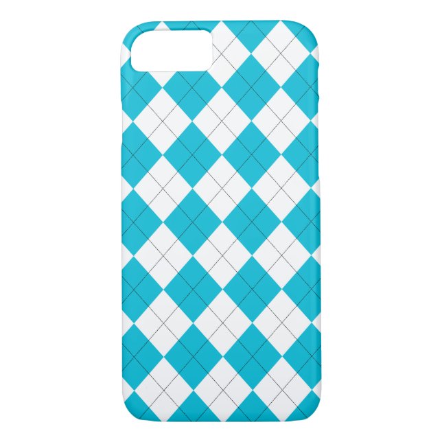 Coques Case-Mate iPhone Jacquard turquoise et blanc (Dos)