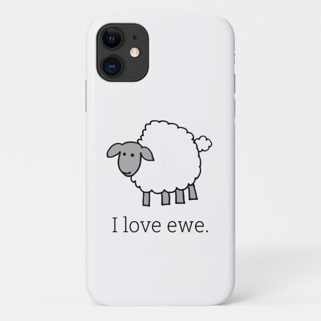 Coques Case-Mate iPhone J'adore le téléphone de Ewe Sheep (Dos)