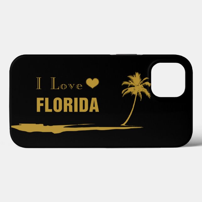 Coques Case-Mate iPhone J'aime Florida Gold (Verso (horizontal))