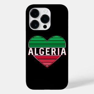 Coque Pour iPhone 14 Pro J'aime l'Algérie, coeur algérien