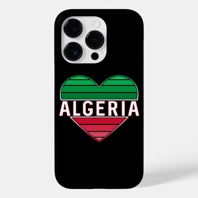 Coques Case-Mate iPhone J'aime l'Algérie, coeur algérien (Verso)