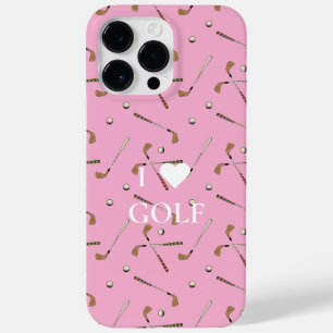 Coque Pour Pour iPhone 14 Pro Max J'aime le golf rose